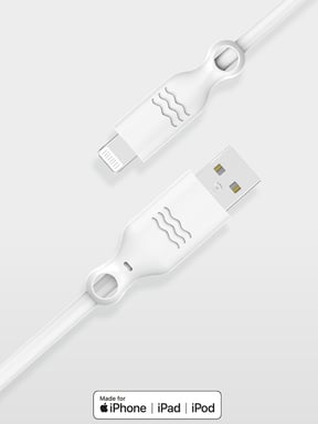 Câble Recyclable USB A/Lightning 1,2m Blanc Just Green