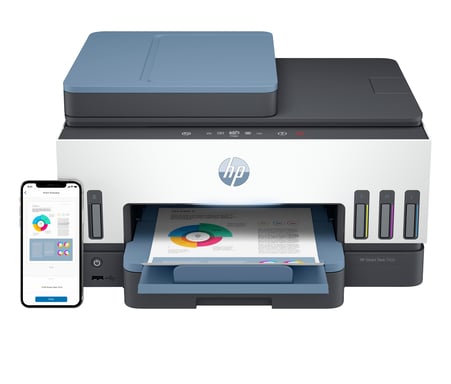 HP Smart Tank 7606 Inalámbrico All-in-One Color Impresora, Impresión a doble cara; Copiadora y escáner
