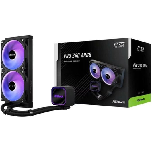 Refrigeración Líquida AsRock Pro 240 ARGB 240mm 2 Ventiladores - vue 3