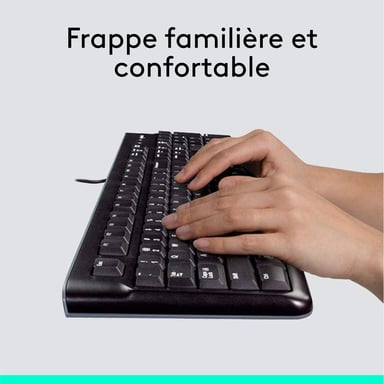 Logitech Desktop MK120 teclado Ratón incluido USB AZERTY Francés Negro