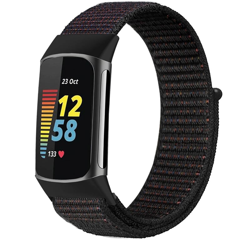 imoshion Bracelet en nylon pour Fitbit Charge 5 - Taille S - Noir - Neuf