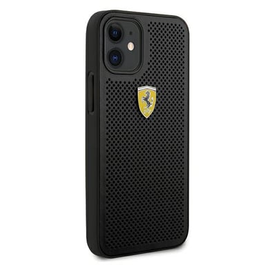 Custodia Ferrari per iPhone 12 mini 5,4'' Nero On Track Traforato