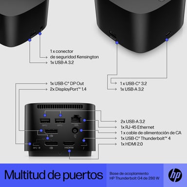 HP Thunderbolt Docking Station 280 W G4 con cavo combinato