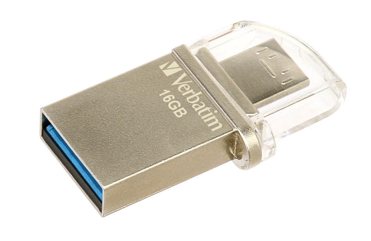 Verbatim Store 'n' Go OTG Micro lecteur USB flash 16 Go USB Type-A / Micro-USB 3.2 Gen 1 (3.1 Gen 1) Argent - Neuf