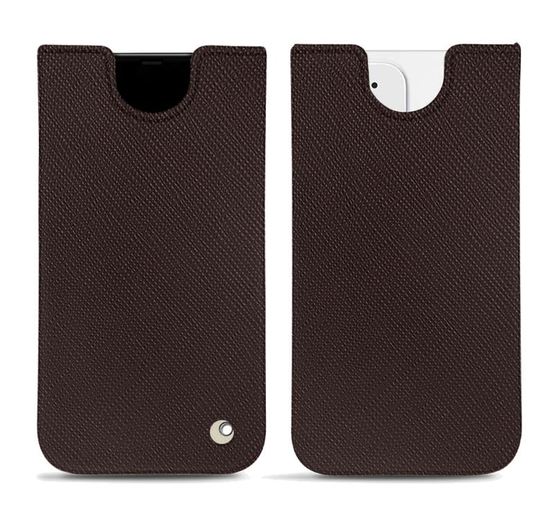 Pochette cuir Apple iPhone 12 - PochetteMarron
