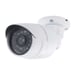 Caméra factice CHACON en aluminium Blanc, style bullet, indicateur LED bleu visible, fixation mur/plafond réglable