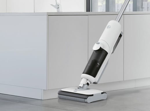Hoover HW500 011 Aspiradora vertical Batería Seca y húmeda Sin bolsa 0,6 L 150 W Gris, Blanco 4 Ah