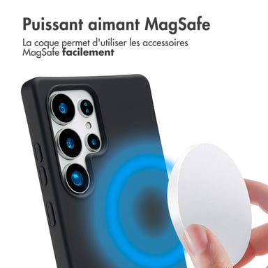imoshion Coque arrière Color avec cordon amovible et MagSafe pour Samsung Galaxy S25 Ultra - Noir