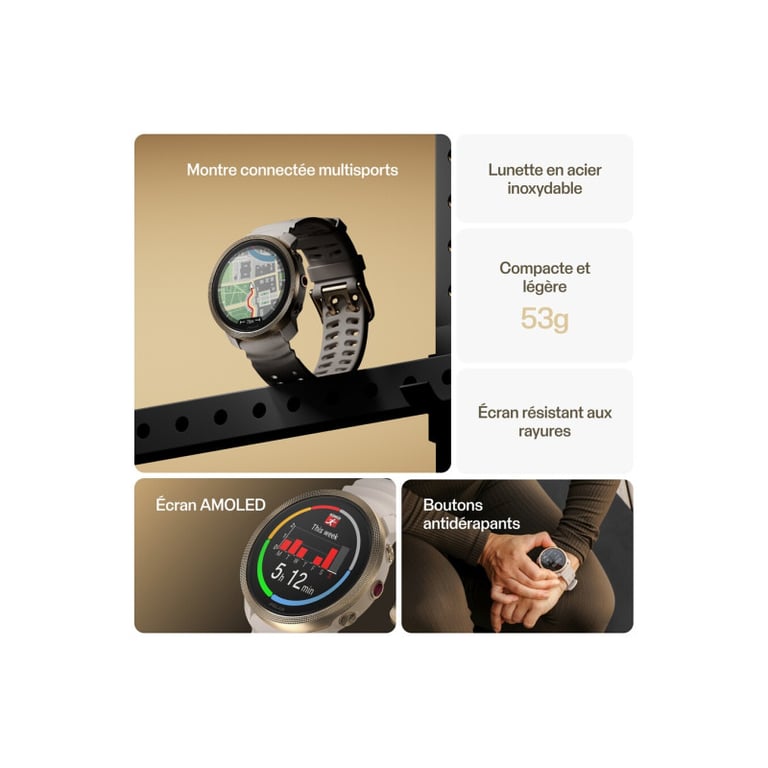 Montre connectée Polar Vantage M3 44 mm Bluetooth avec bracelet silicone - vue 6