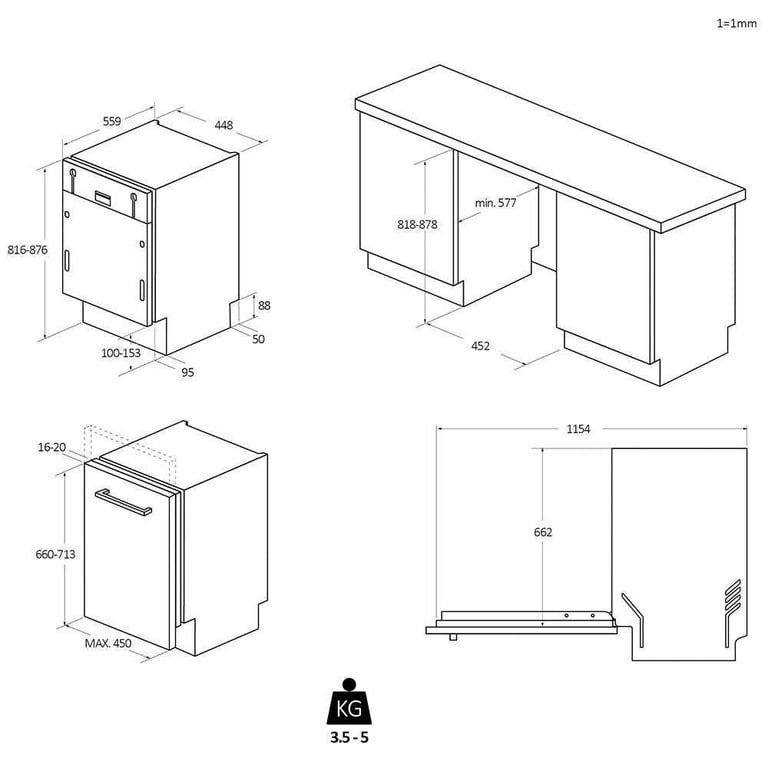 Lave-Vaisselle Candy CDIH 2T1047 – Encastrable, 10 Couverts, 47 dB - vue 5