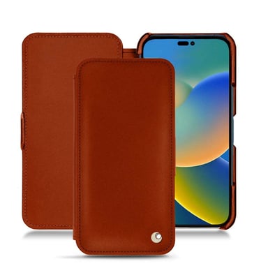 Housse cuir Apple iPhone 14 -  - Orange - Cuir vegan