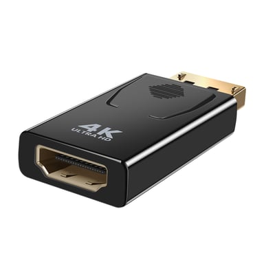 Adaptateur Vidéo DisplayPort Mâle vers HDMI Femelle 4K Ultra HD Compact Noir