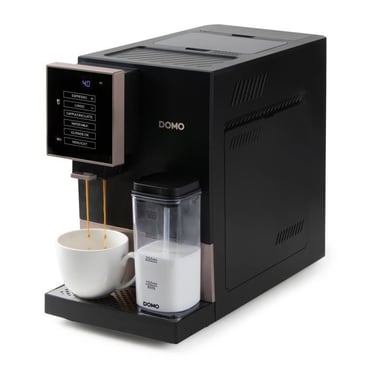 Machine a expresso automatique avec broyeur - DOMO - DO743K - 1350 W - 19 bar - 125 g café - Noir