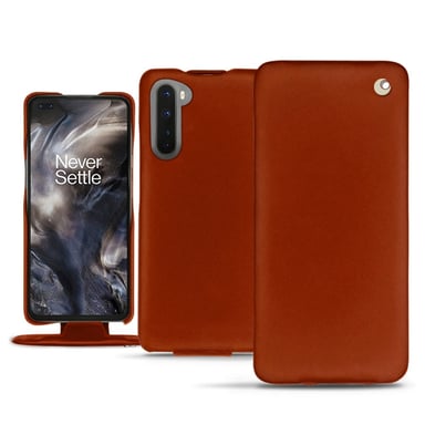 Housse cuir OnePlus Nord -  - Orange - Cuir vegan