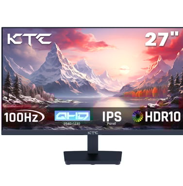 KTC H27T27 Monitor Gaming, 27 pulgadas 2560x1440 QHD IPS, 100Hz, HDR10, Tiempo Respuesta 1ms, Adaptive-Sync, Luz Azul Baja & Anti-Parpadeo, Montaje VESA, 2*HDMI 2.0, 1*DP 1.4, 1*Jack Auriculares