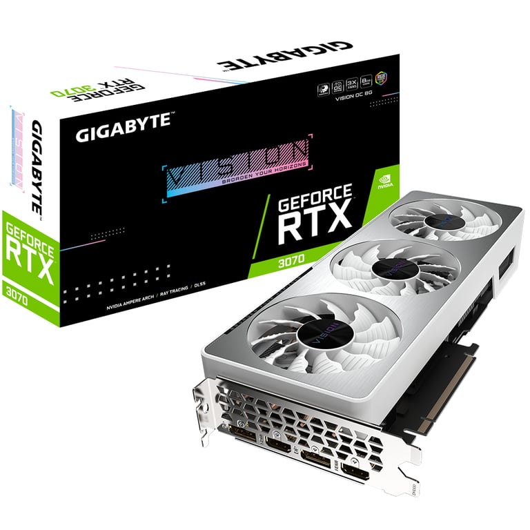 GIGABYTE GeForce RTX 3070 VISION OC 8G rev. 2.0 NVIDIA 8 Go GDDR6 Neuf - vue 1