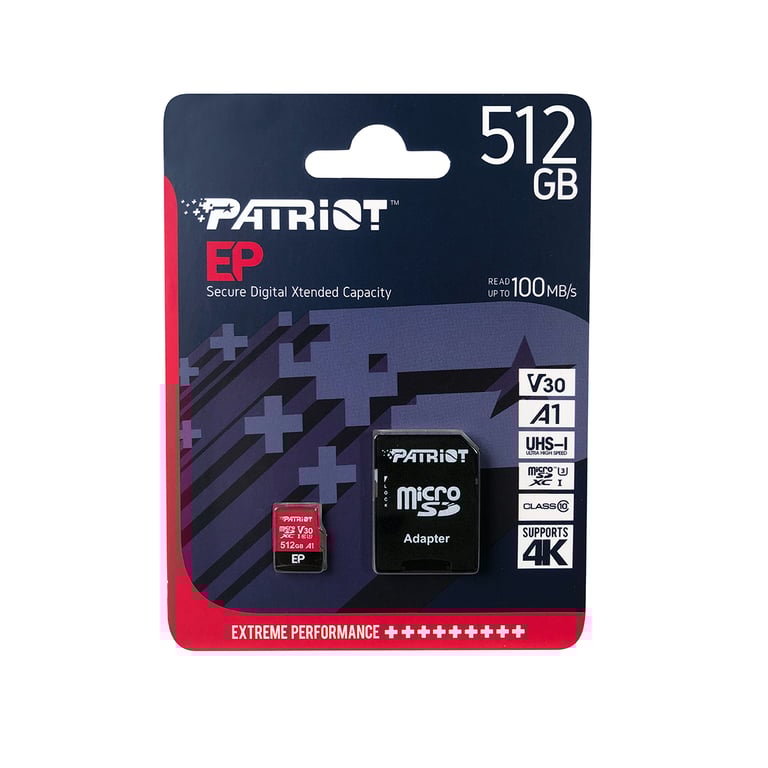 Memory Card Patriot Ep Pro Micro Sdxc 1tb 9080 Mb/ A1 V30 U3 Class1 - vue 4