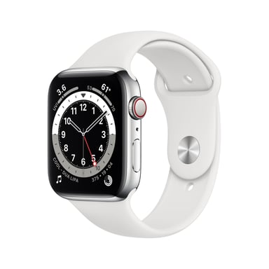 Apple Watch Series 6 OLED 44 mm Digital 368 x 448 Pixeles Pantalla táctil 4G Plata Wifi GPS (satélite)