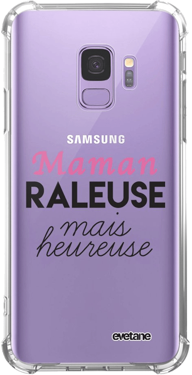 Evetane Coque Samsung Galaxy S9 anti-choc souple angles renforcés transparente Motif Maman raleuse