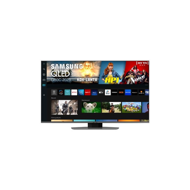 TV Samsung QLED TQ55Q80C 138 cm 4K UHD Smart TV 2023 Argent carbone -  Samsung