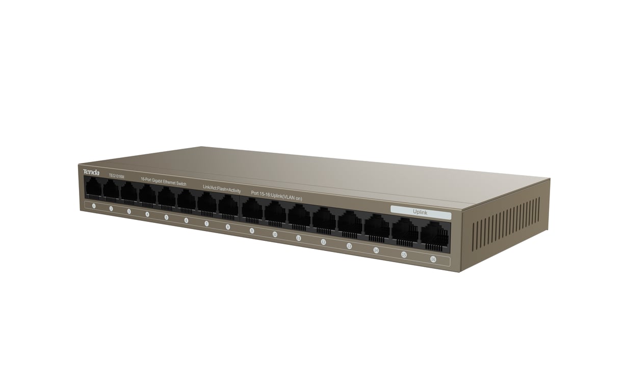 Tenda TEG1016M commutateur réseau Non géré Gigabit Ethernet 101001000 Neuf - vue 3
