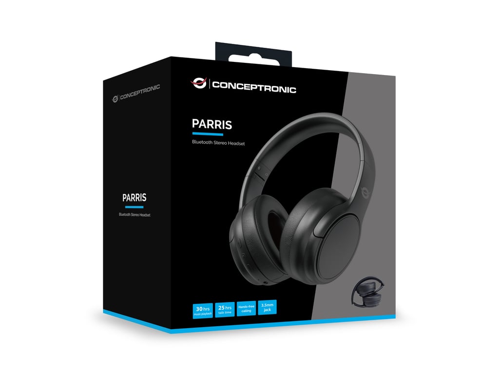 Conceptronic PARRIS03B casque Avec fil &sans fil Arceau Appels/Musique Noir - vue 3