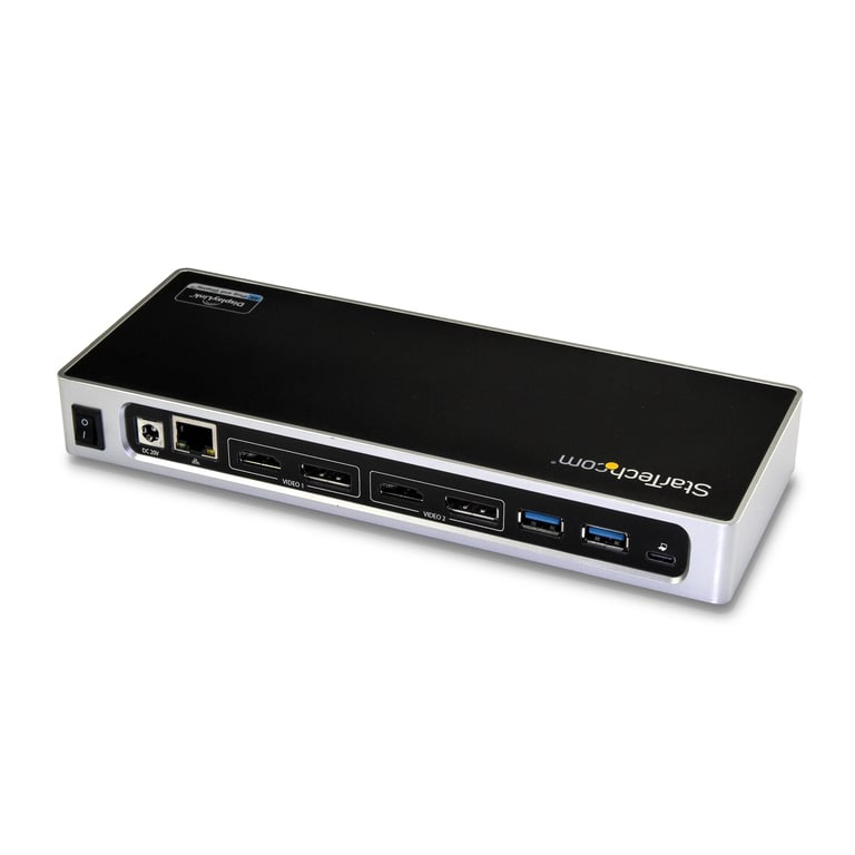 StarTech.com Dock USB-C y USB-A - Docking Station para 2 Monitores DisplayPort y HDMI de 4K 60Hz - Replicador de Puertos USB 3.0 para Portátil USB TipoC o USB-A - 6xUSB Tipo A - Mac/Windows