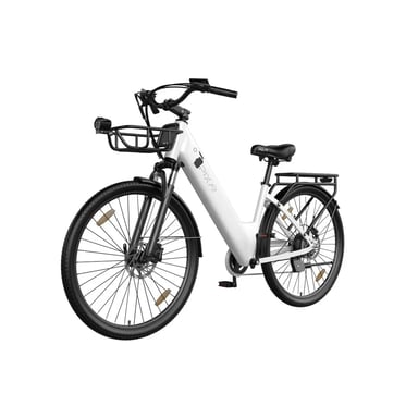 Bicicleta Eléctrico C1 Pro | Motor 250W | Batería 36V 18Ah | Neumáticos de 28 Pulgadas | Velocidad Máx 25 km/h | Autonomía 60-80 km | Blanco