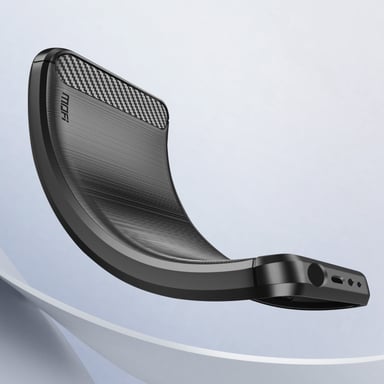 Coque Silicone pour Xiaomi Redmi Note 13 4G Effet Métal Brossé Carbone Noir