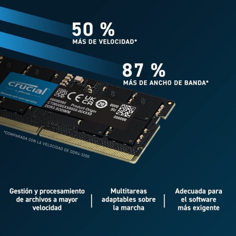 Crucial CT8G48C40S5 module de mémoire 8 Go 1 x 8 Go DDR5 262-pin SO-DIMM - Excellent état