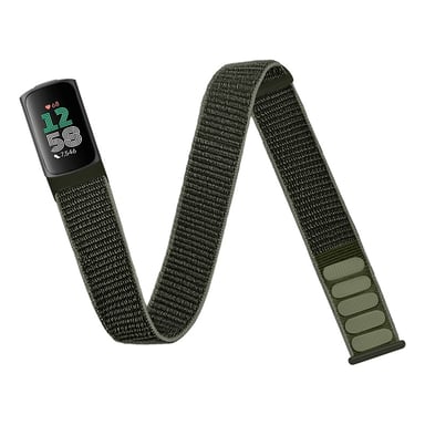 Correa de Nylon Compatible con Fitbit Charge5/6, Banda de Brazo Verde Militar con Cierre de Velcro, Resistente al Agua y Transpirable Green