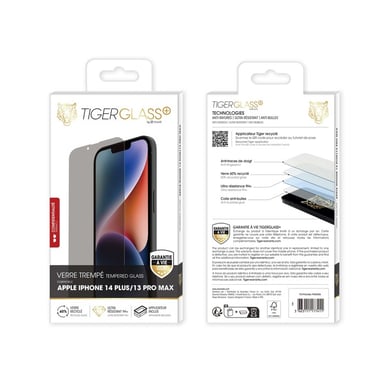 Tiger Glass Plus VT Recycle Confidentiel iPhone 14 Plus/13 Pro Max