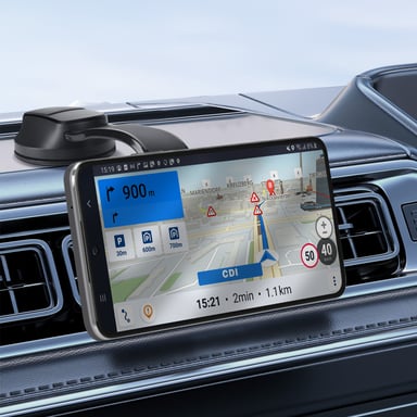 Support Voiture Magnétique Flexible Fixation Tableau de Bord Noir