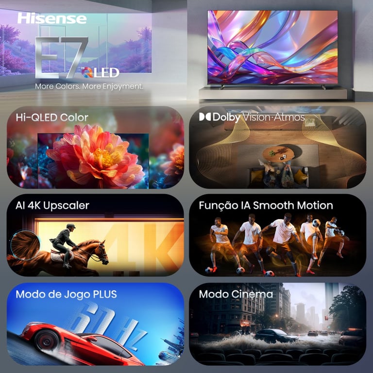 TV Hisense 55E7S 2026 55 VA QLED 4K UHD - vue 6