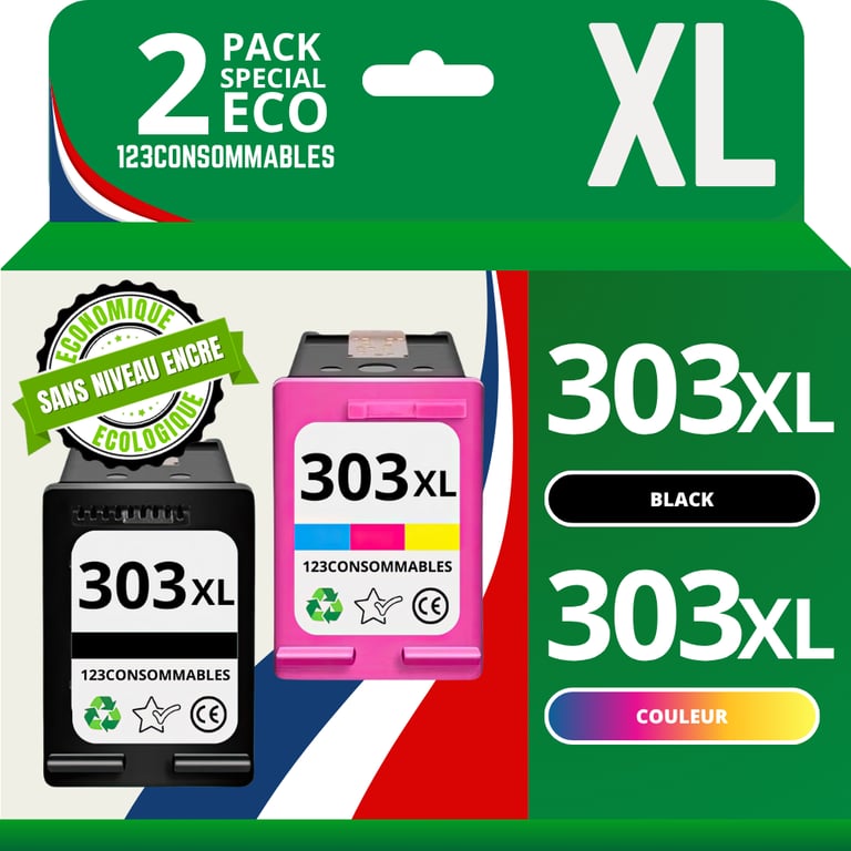 Pack compatible avec HP 303 T6N04AET6N03AE et couleur sans niveau Neuf
