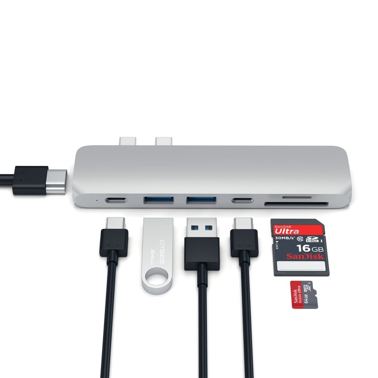 Satechi ST-CMBPS station d'accueil USB 3.2 Gen 1 (3.1 Gen 1) Type-C Argent - Neuf