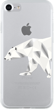 Funda semirrígida transparente de oso polar para iPhone SE (2020)/8/7