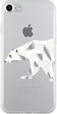 Coque semi-rigide transparente ours polaire pour iPhone SE (2020)/8/7