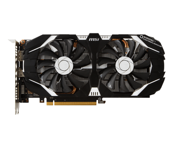 MSI GTX 1060 6GT OCV1 Carte graphique GF GTX 1060 6 Go GDDR5 PCIe 3.0 x16 DVI HDMI DisplayPort - vue 1