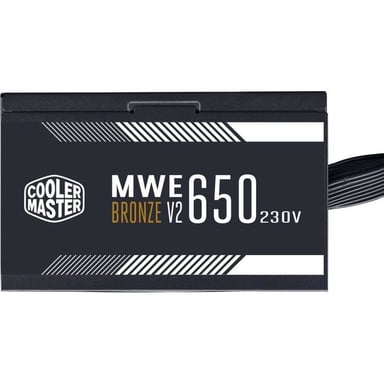 COOLER MASTER MWE Bronze 650W V2 - Alimentatore 650W - 230V (certificato 80 Plus Bronze 5 anni di garanzia) Cavi neri piatti