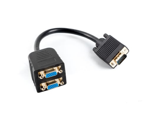 Lanberg AD-0020-BK câble VGA 0,2 m VGA (D-Sub) 2 x VGA (D-Sub) Noir - Neuf