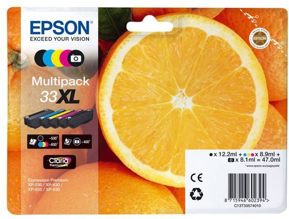 33XL - Multipack| Cartouche Oranges - encre Claria Premium - Neuf
