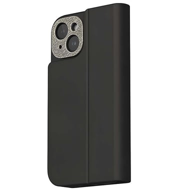 Moshi Funda de cuero 3 en 1 para iPhone 15 Overture MagSafe Cartera y Soporte Negro