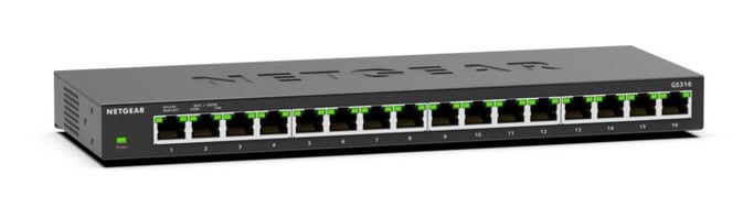 NETGEAR GS316 Non-géré L2 Gigabit Ethernet (10/100/1000) Noir - Neuf