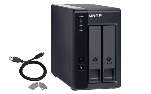 QNAP TR-002 caja para disco duro externo Carcasa de disco duro/SSD Negro 2.5/3.5''