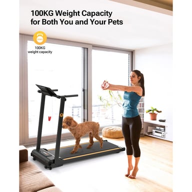 UREVO URTM006 Cinta de Correr Plegable Mini, Velocidad Máx 1-10 km/h, Área de Caminata 105*40 cm, Carga Máx 100 kg, 12 Programas HIIT Integrados