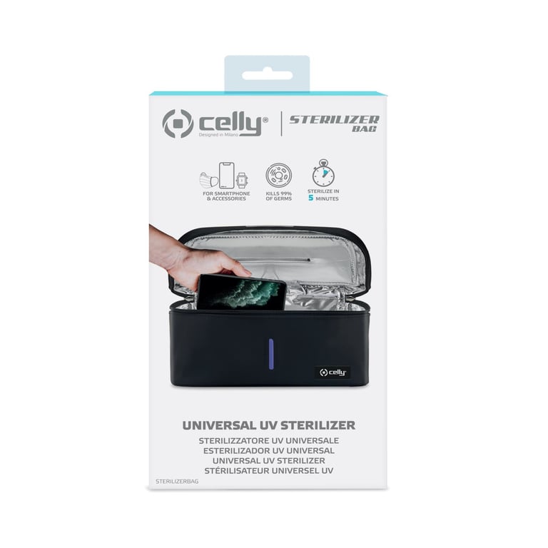 Celly STERILIZERBAG stérilisateur par ultraviolets Noir UV-C - Neuf