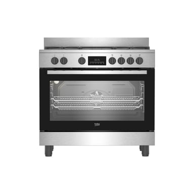 Cuisinière gaz 90 cm Beko BGM11225EX 108 L 3D Pulse avec tournebroche Inox