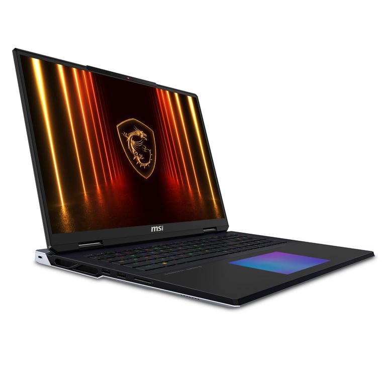 MSI Titan 18 HX AI A2XWJG NVIDIA GeForce R Intel Core Ultra 9 285HX Ordinateur portable 45 7 cm 18 UHD+ 96 Go DDR5 SDRAM 6 To SSD NVIDIA GeForce RTX 5090 Wi Fi 7 802.11be Windows 11 Pro Neuf - vue 3