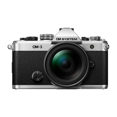 Appareil photo hybride Om System OM 3 Argent + Objectif M.Zuiko Digital 12 45 mm - Neuf